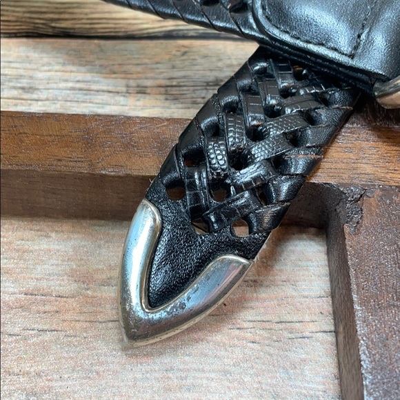 Men’s Black Leather Belt Size 58 Roundtree & Yorke - Picture 4 of 10